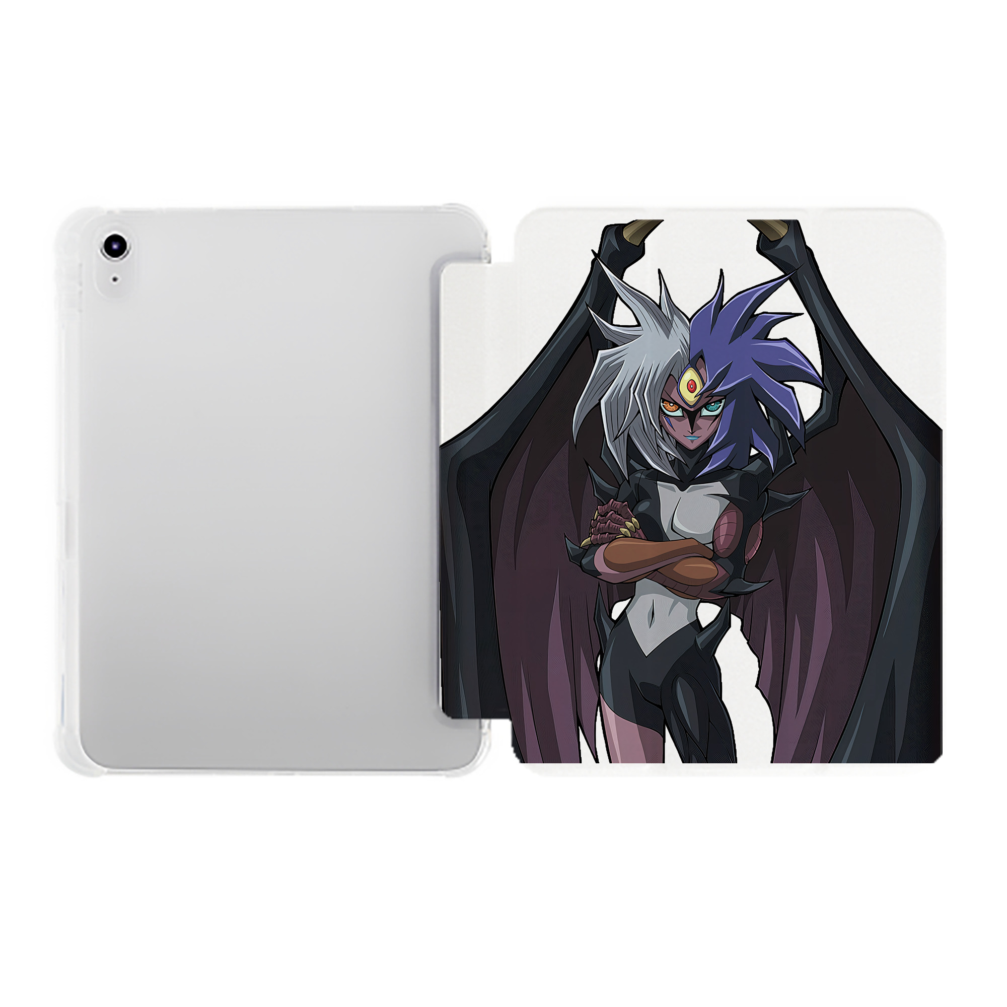 （画像用） 遊☆戯☆王 Yu-Gi-Oh! IPad ケース ペン収納付き 三つ折りスタンド PUレザー×シリコン 対応機種9.5/10.5/10.9インチ